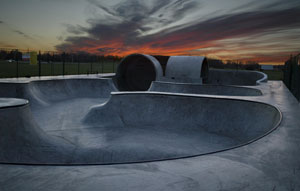 skatepark in the sunset